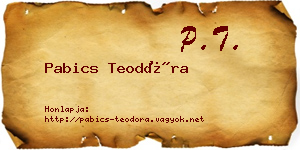 Pabics Teodóra névjegykártya
